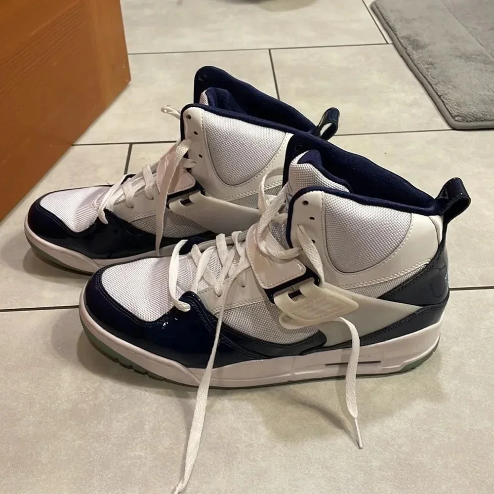 Jordan nike mens flight 45 high concord basketball shoes